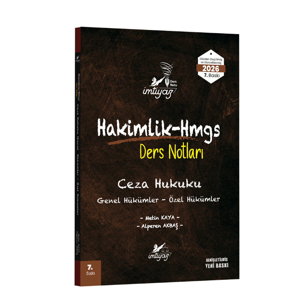 İmtiyaz Yayınları 2026 HMGS Hakimlik Ceza Hukuku Genel-Özel Hükümler Ders Notları