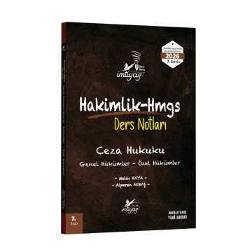 İmtiyaz Yayınları 2026 HMGS Hakimlik Ceza Hukuku Genel-Özel Hükümler Ders Notları