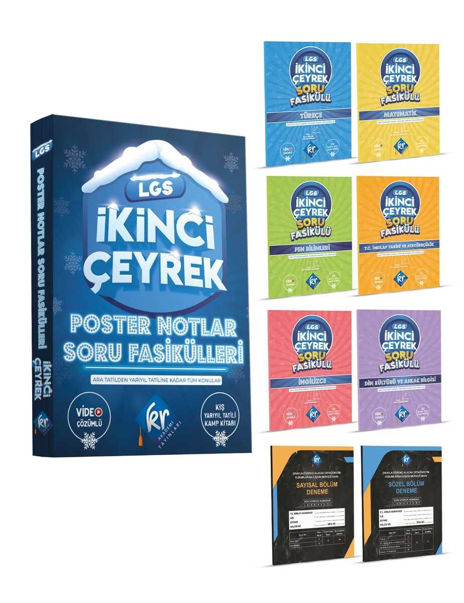 LGS İkinci Çeyrek Poster Notlar Soru Fasikülleri (2. Çeyrek) KR Akademi Yayınları