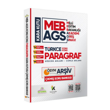 MEB-AGS Türkçenin Kara Kutusu En Kapsamlı KONU KONU PARAGRAF Çıkmış ÖSYM Soru Bankası Çözümlü İnformal Yayınları