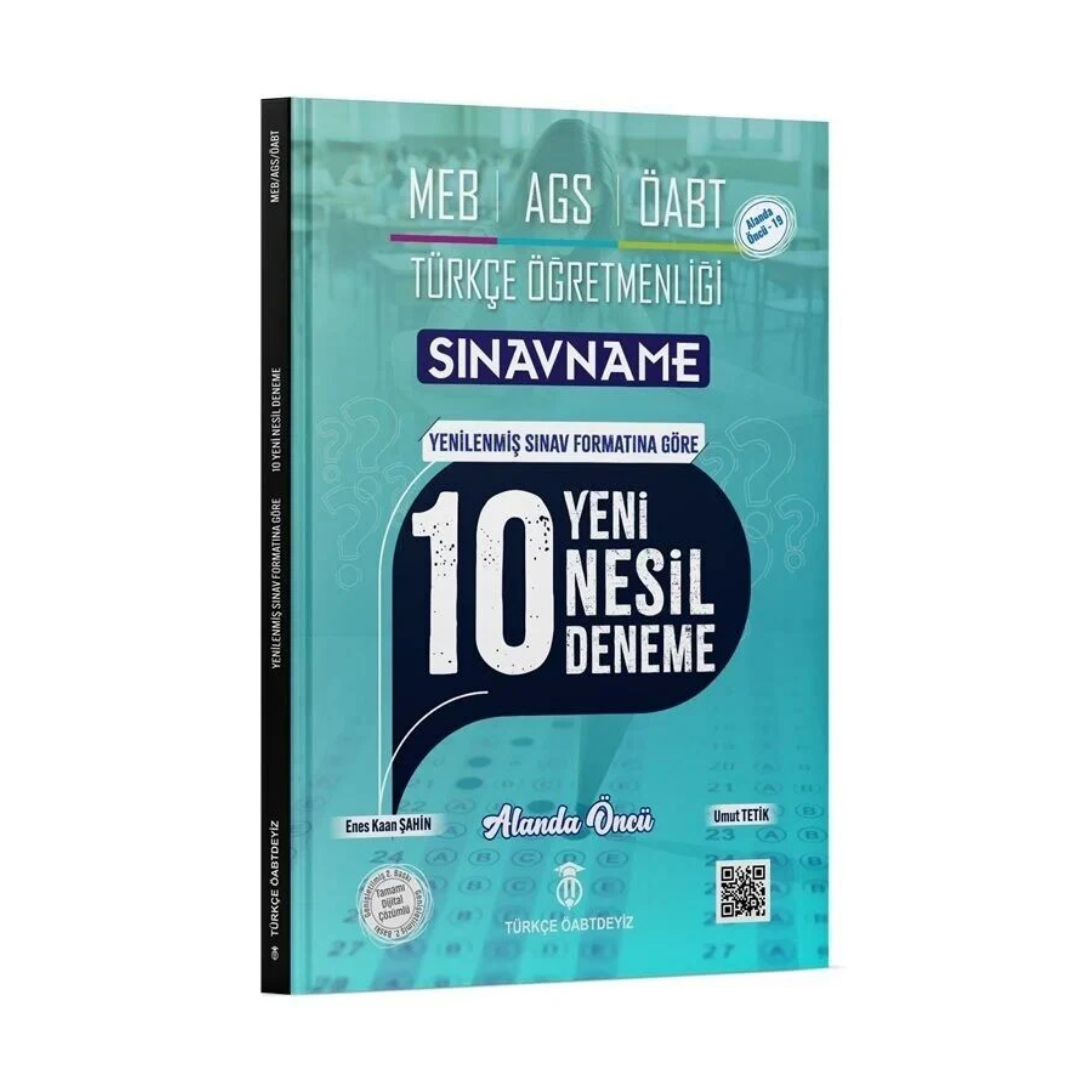 ÖABT MEB AGS Türkçe Öğretmenliği Sınavname 10 Deneme Çözümlü - Enes Kaan Şahin, Umut Tetik Türkçe ÖABTDEYİZ