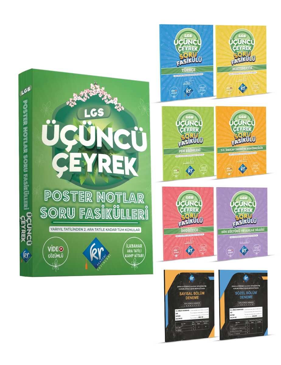 LGS Üçüncü Çeyrek Poster Notlar Soru Fasikülleri (3. Çeyrek) KR Akademi Yayınları