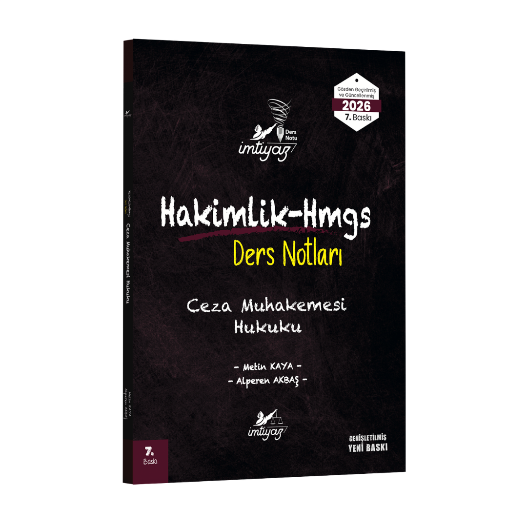 İmtiyaz Yayınları 2026 HMGS Hakimlik Ceza Muhakemesi Hukuku Ders Notları