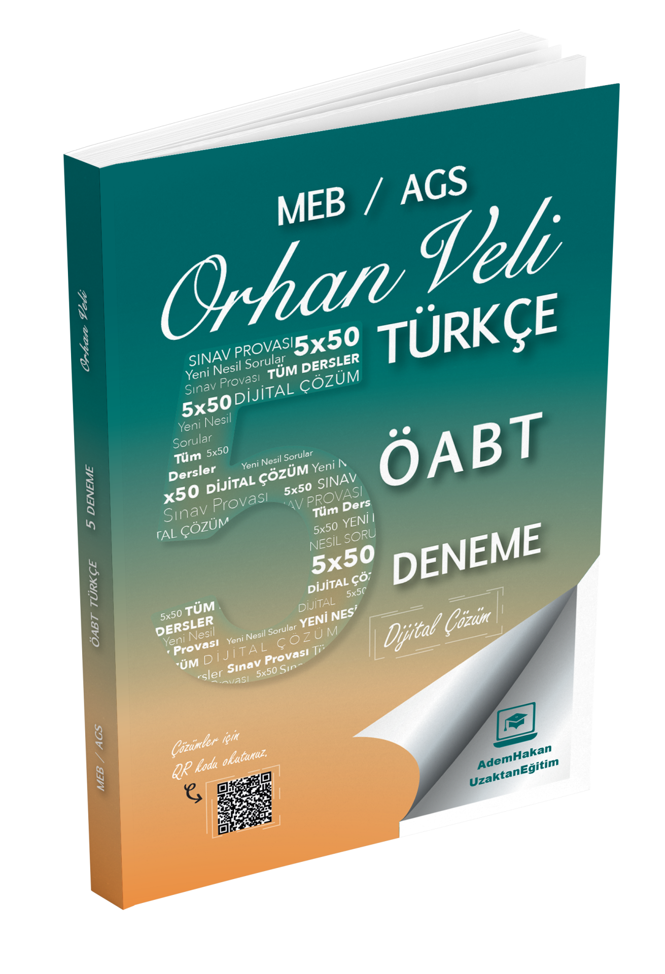 Adem Hakan Uzem 2026 Meb Ags ÖABT Orhan Veli Türkçe Öğretmenliği Dijital Çözümlü 5 Deneme