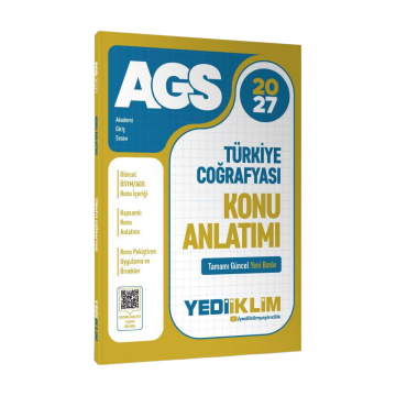 Yediiklim Yayınları 2027 MEB-AGS Türkiye Coğrafyası Konu Anlatımı