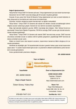Adem Hakan Uzem 2026 MEB-AGS ÖABT Yahya Kemal Türkçe Öğretmenliği Dijital Çözümlü 5 Deneme﻿