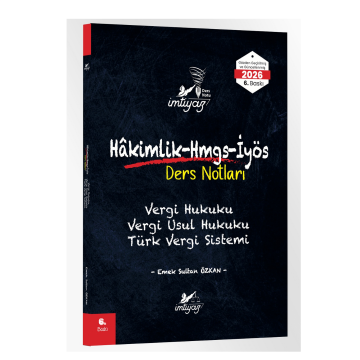 İmtiyaz Yayınları 2026 HMGS Hakimlik İYÖS Vergi Hukuku, Vergi Usul Hukuku, Türk Vergi Sistemi Ders Notları