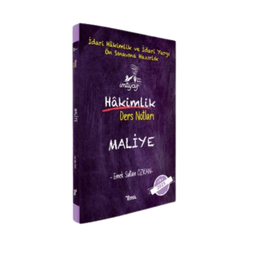 İmtiyaz Yayınları 2025 Hakimlik Maliye Ders Notları
