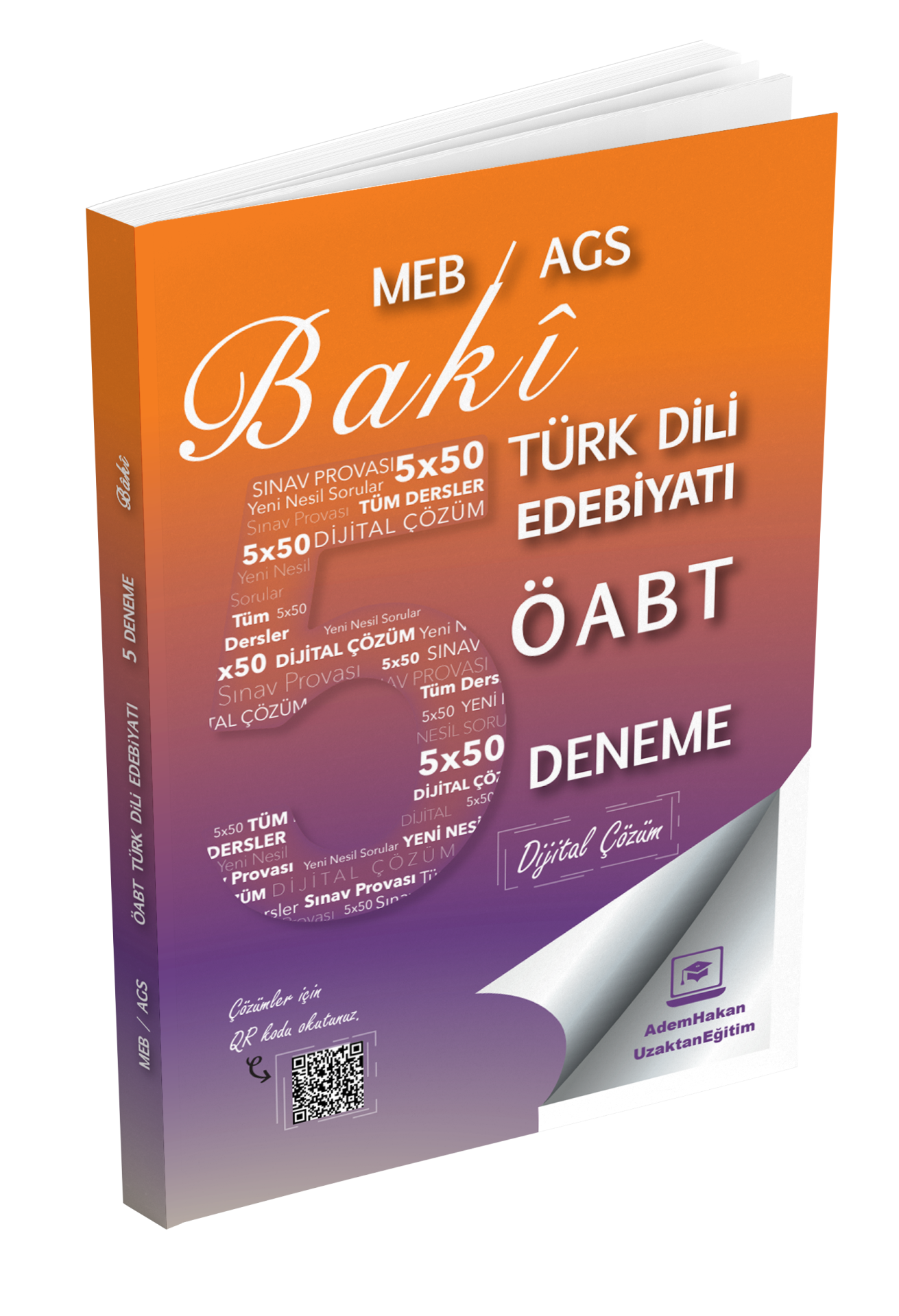 Adem Hakan Uzem 2026 Meb Ags ÖABT Baki Türk Dili Edebiyatı Öğretmenliği Dijital Çözümlü 5 Deneme﻿
