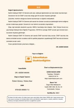 Adem Hakan Uzem 2026 Meb Ags ÖABT Nedim Türk Dili Edebiyatı Öğretmenliği Dijital Çözümlü 5 Deneme