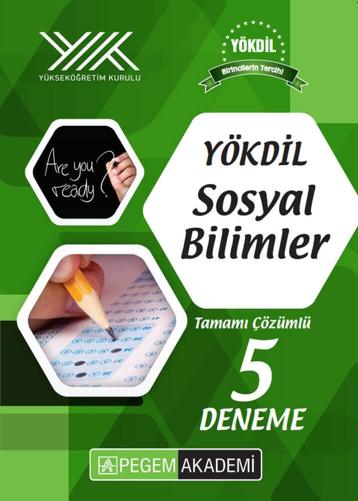 YÖKDİL Sosyal Bilimler Tamamı Çözümlü 5 Deneme Pegem Yayınları