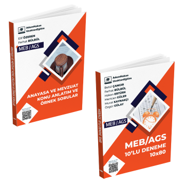 Adem Hakan Uzem 2026 Meb Ags Anayasa Mevzuat Konu Anlatım Örnek Sorular ve Meb Ags 10'lu Deneme Seti