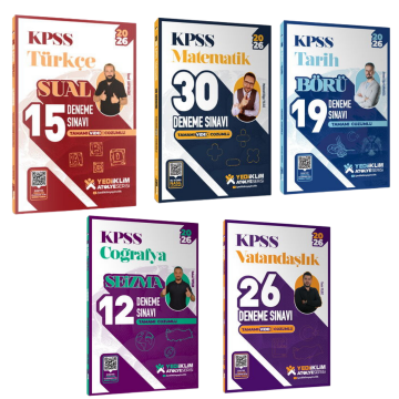 2026 KPSS Atölye Serisi Genel Yetenek Genel Kültür 5'li Deneme Seti Yediiklim Yayınları