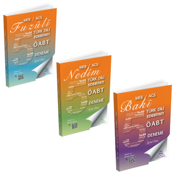 Adem Hakan Uzem 2026 Meb Ags ÖABT Fuzuli, Nedim ve Baki Türk Dili Edebiyatı Öğretmenliği Dijital Çözümlü 5 Deneme 3'lü Set