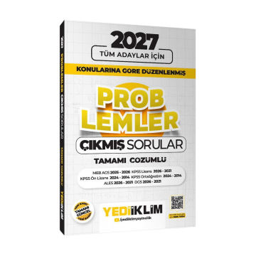 Yediiklim Yayınları 2027 Tüm Adaylar İçin Problemler Konularına Göre Düzenlenmiş Tamamı Çözümlü Çıkmış Sorular