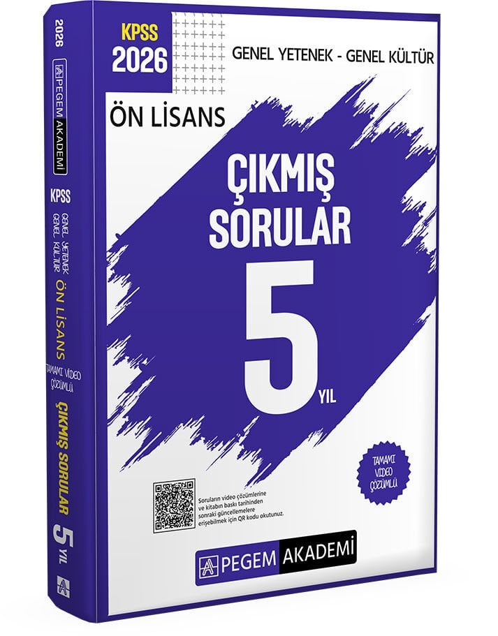 2026 KPSS Ön Lisans Genel Yetenek Genel Kültür Tamamı Video Çözümlü Çıkmış Sorular 5 Yıl Pegem Akademi