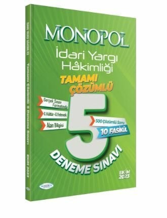 2023 İDARİ YARGI HÂKİMLİĞİ ÇÖZÜMLÜ 5 DENEME SINAVI