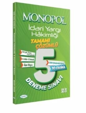 Monopol Yayınları 2023 İDARİ YARGI HÂKİMLİĞİ ÇÖZÜMLÜ 5 DENEME SINAVI