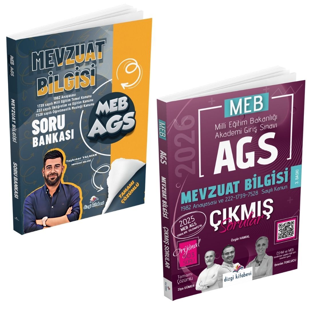 Dizgi Kitap 2026 MEB AGS Mevzuat Bilgisi Tamamı Çözümlü Soru Bankası ve Çıkmış Sorular Seti Taşkıner Yalman