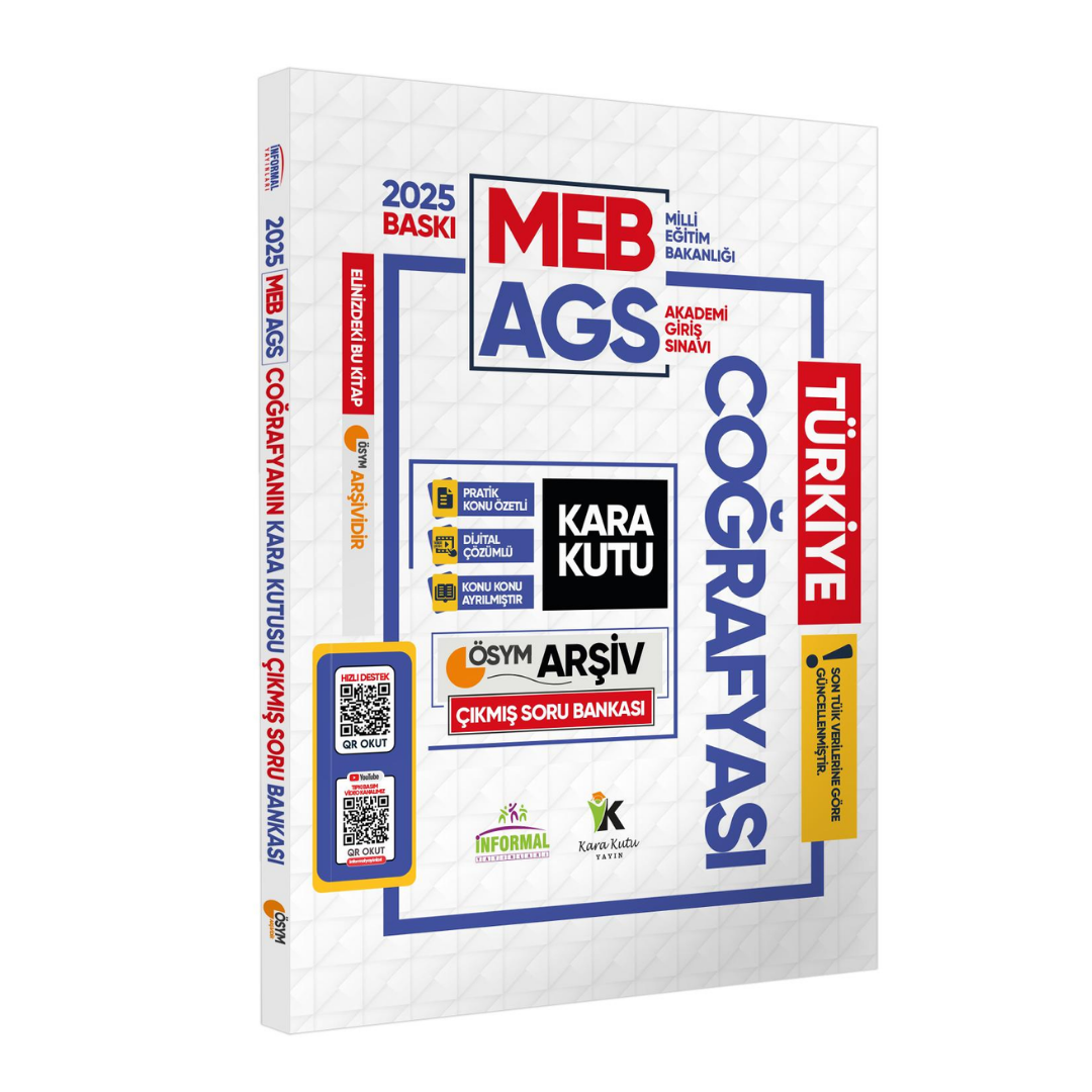 2025 MEB-AGS COĞRAFYAnın Kara Kutusu ÖSYM Çıkmış Soru Havuzu Bankası Konu Özetli Video/PDF Çözümlü İnformal Yayınları