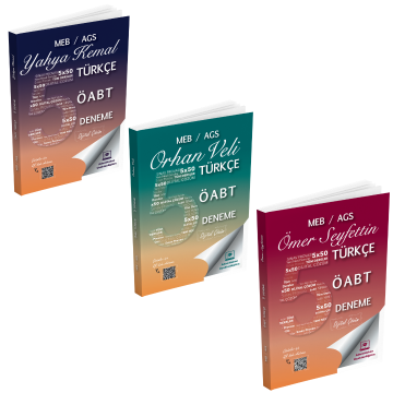 Adem Hakan Uzem 2026 Meb Ags ÖABT Ömer Seyfettin, Yahya Kemal, Orhan Veli Türkçe Öğretmenliği Dijital Çözümlü 5 Deneme﻿ 3'lü Set