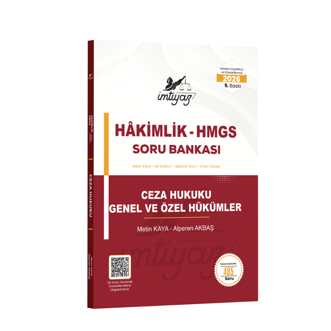 İmtiyaz Yayınları 2026 HMGS Hakimlik Ceza Hukuku Genel ve Özel Hükümler Soru Bankası