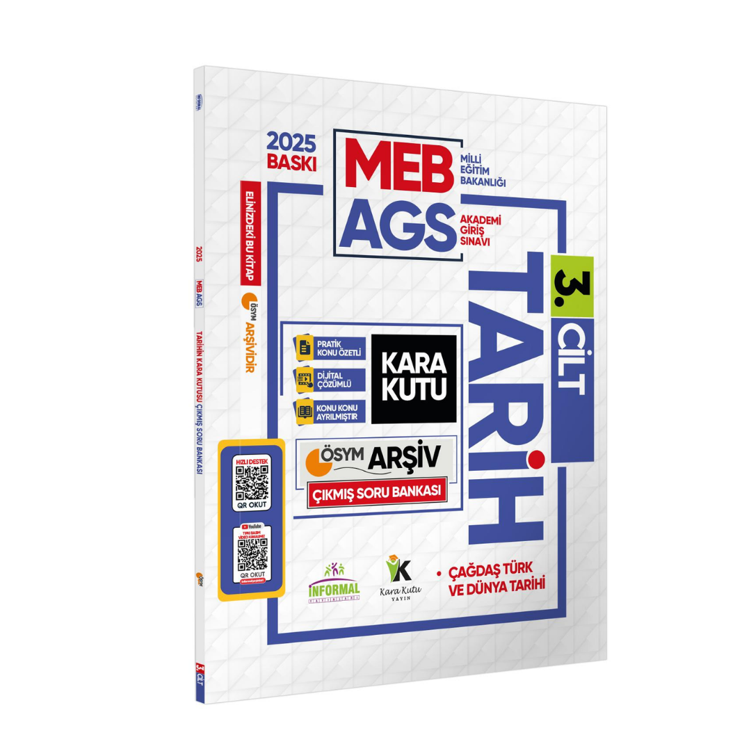2025 MEB-AGS TARİHin Kara Kutusu 3.Cilt ÖSYM Çıkmış Soru Havuzu Bankası Konu Özetli Video/PDF Çözümlü İnformal Yayınları