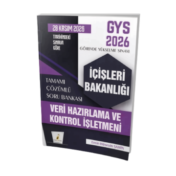 Pelikan Yayınları 2026 GYS İçişleri Bakanlığı Veri Hazırlama ve Kontrol İşletmeni Soru Bankası Çözümlü Görevde Yükselme - Emin Hüseyin Şahin