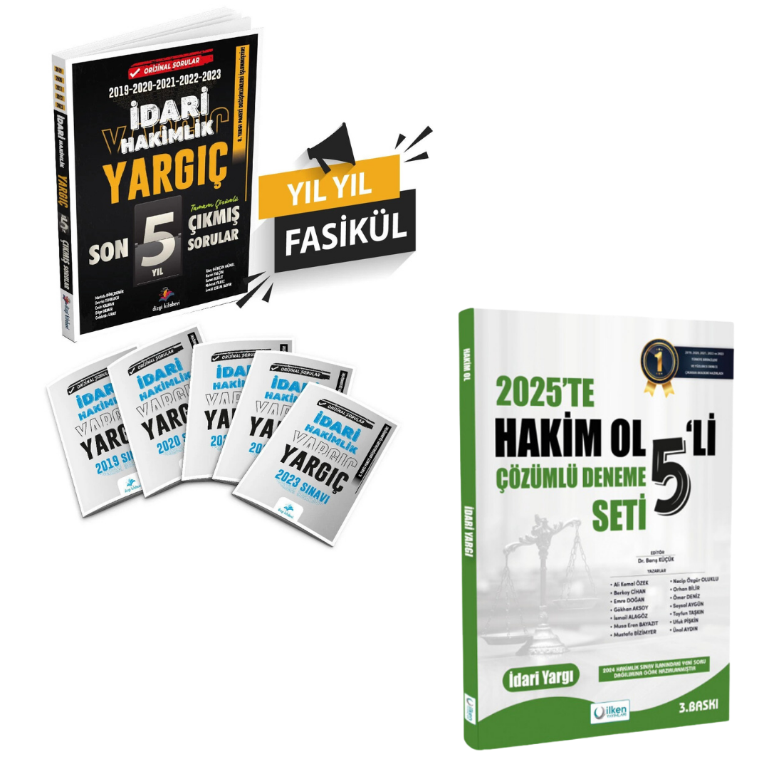 Yargıç İdari Hakimlik Son 5 Yıl Çözümlü Orijinal Çıkmış Sorular ve Hakim Ol Tamamı Çözümlü 5 Deneme Seti