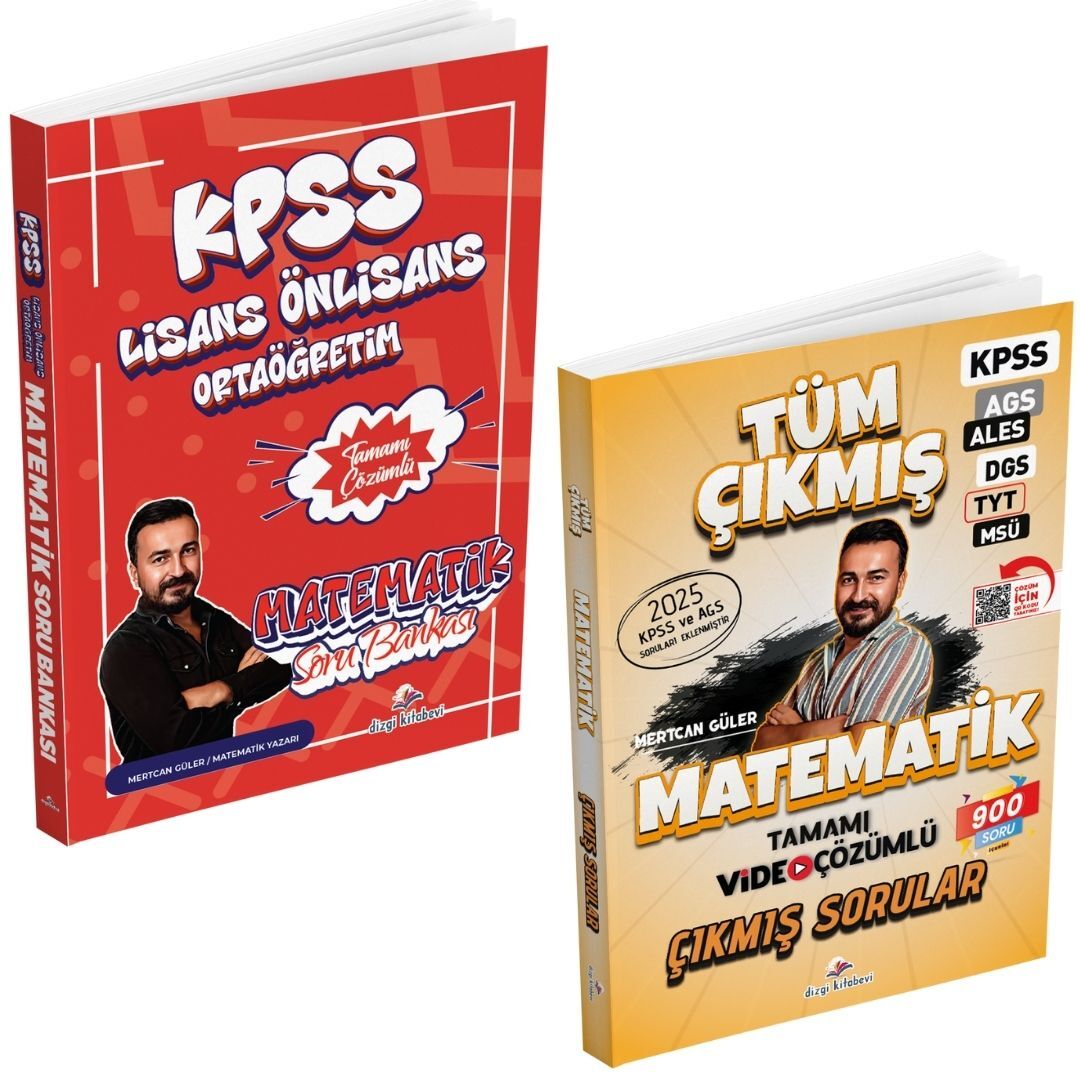 Dizgi Kitap 2026 KPSS Matematik Tamamı Çözümlü Soru Bankası ve Çıkmış Sorular Seti Mertcan Güler