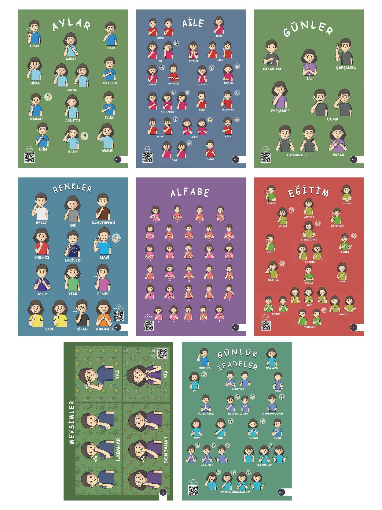 İşaret Dili Poster Seti-TİD Eğitim Materyalleri