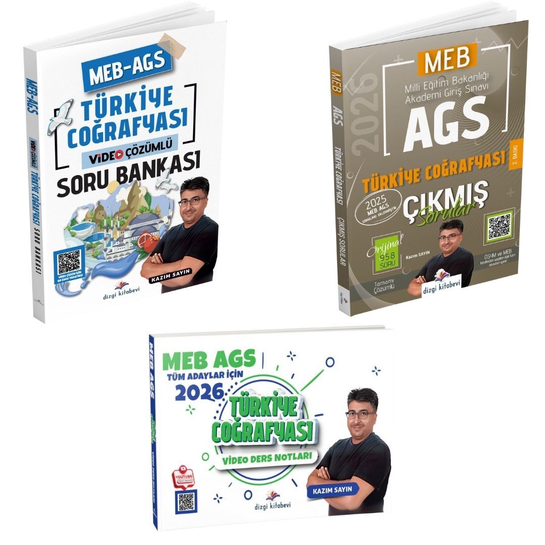Dizgi Kitap 2026 MEB AGS Türkiye Coğrafyası Video Ders Notları, Soru Bankası ve Çıkmış Sorular Seti Kazım Sayın
