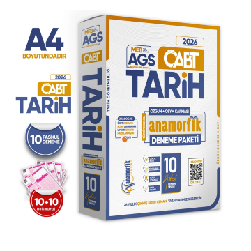 2026 KPSS MEB-AGS ÖABT Anamorfik Tarih Öğretmenliği Özgün 10lu Deneme Dijital Çözümlü Türkiye Geneli Anamorfik Yayınları