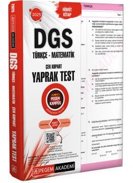2025 DGS Çek Kopart Yaprak Test Pegem Yayınları