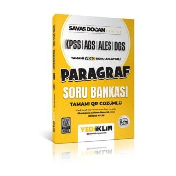 Yediiklim Yayınları KPSS AGS ALES DGS Savaş Doğan Serisi Paragraf Tamamı Video Konu Anlatımlı ve Tamamı QR Çözümlü Soru Bankası