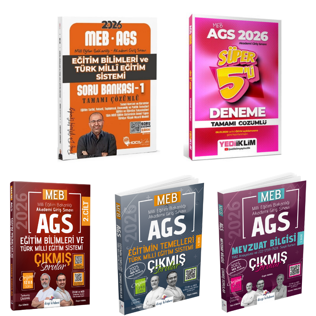 2026 MEB AGS Eğitim Bilimleri ve Türk Milli Eğitim Sistemi Soru Bankası-1 & MEB AGS 5 Deneme & MEB AGS Çıkmış Sorular Seti