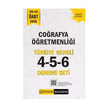 2026 MEB AGS ÖABT Coğrafya Öğretmenliği Tamamı Çözümlü Türkiye Geneli 4-5-6 (3'lü Deneme Seti) Pegem Yayınları