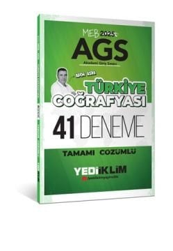 2025 MEB AGS Türkiye Coğrafyası Tamamı Çözümlü 41 Deneme Yediiklim Yayınları