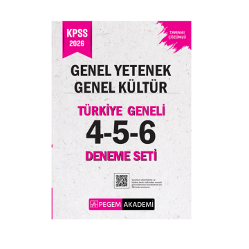 Pegem Yayınları 2026 KPSS Genel Yetenek Genel Kültür Tamamı Çözümlü Türkiye Geneli 4-5-6 (3'lü Deneme Seti)