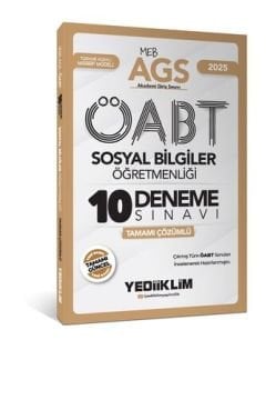 2025 MEB AGS ÖABT Sosyal Bilgiler Öğretmenliği Tamamı Çözümlü 10 Deneme Sınavı Yediiklim Yayınları