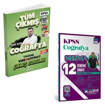 Dizgi Kitap 2026 Coğrafya Tüm Sınavlar Çıkmış Sorular ve KPSS Coğrafya 12 Deneme Sınavı Yediiklim Yayınları Seti