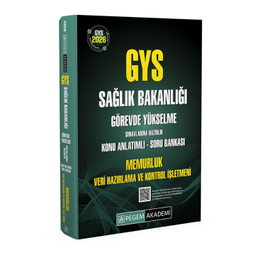 2026 GYS Sağlık Bakanlığı Görevde Yükselme Sınavlarına Hazırlık Konu Anlatımlı Soru Bankası MEMURLUK VERİ HAZIRLAMA ve KONTROL İŞLETMENİ Pegem Yayınları