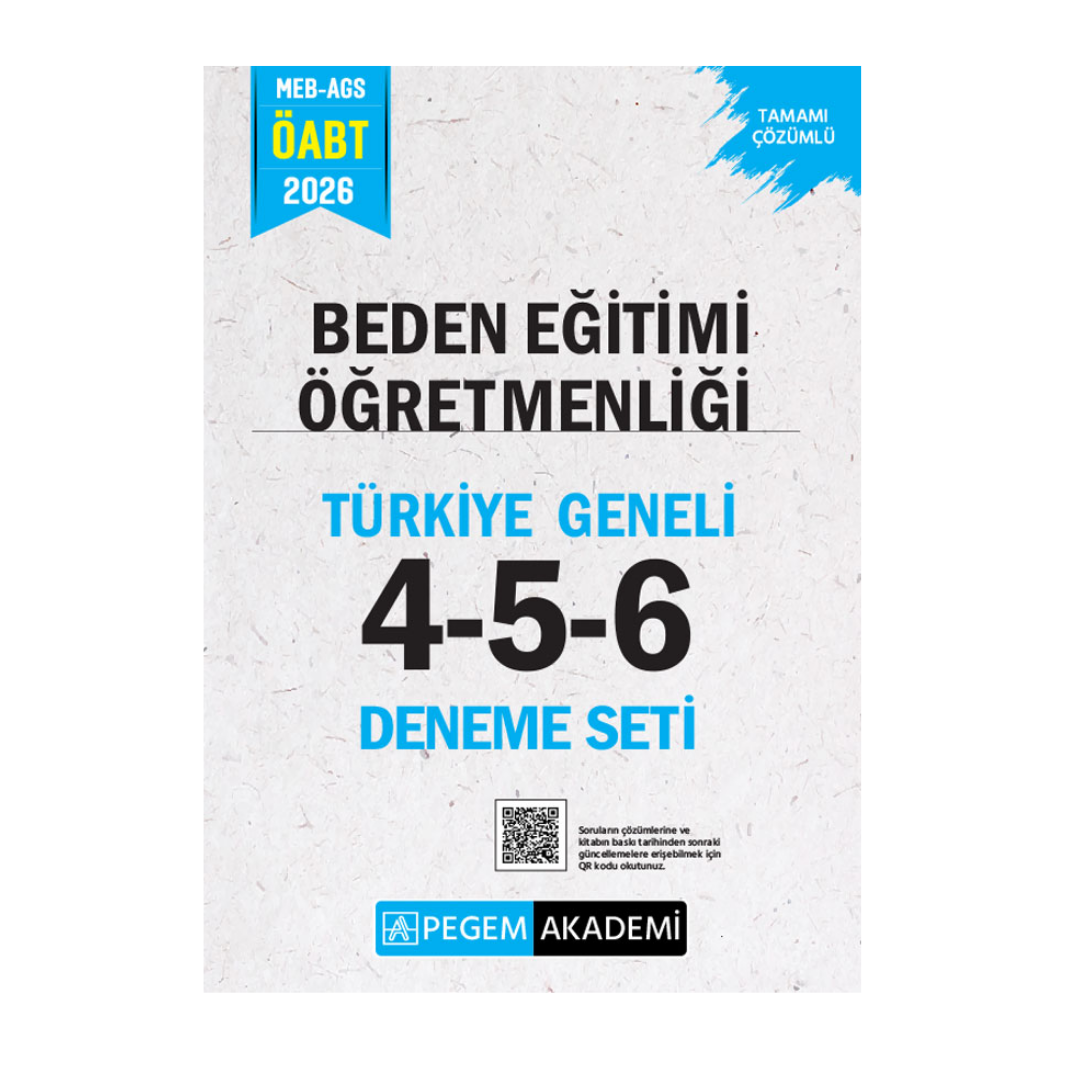 2026 MEB AGS ÖABT Beden Eğitimi Öğretmenliği Tamamı Çözümlü Türkiye Geneli 4-5-6 (3'lü Deneme Seti) Pegem Yayınları