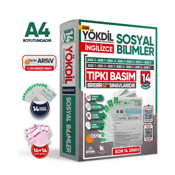 2026 YÖKDİL İngilizce SOSYAL BİLİMLER ÖSYM Çıkmış Soru Tıpkı Basım Deneme Paketi 14lü Türkiye Geneli İnformal Yayınları