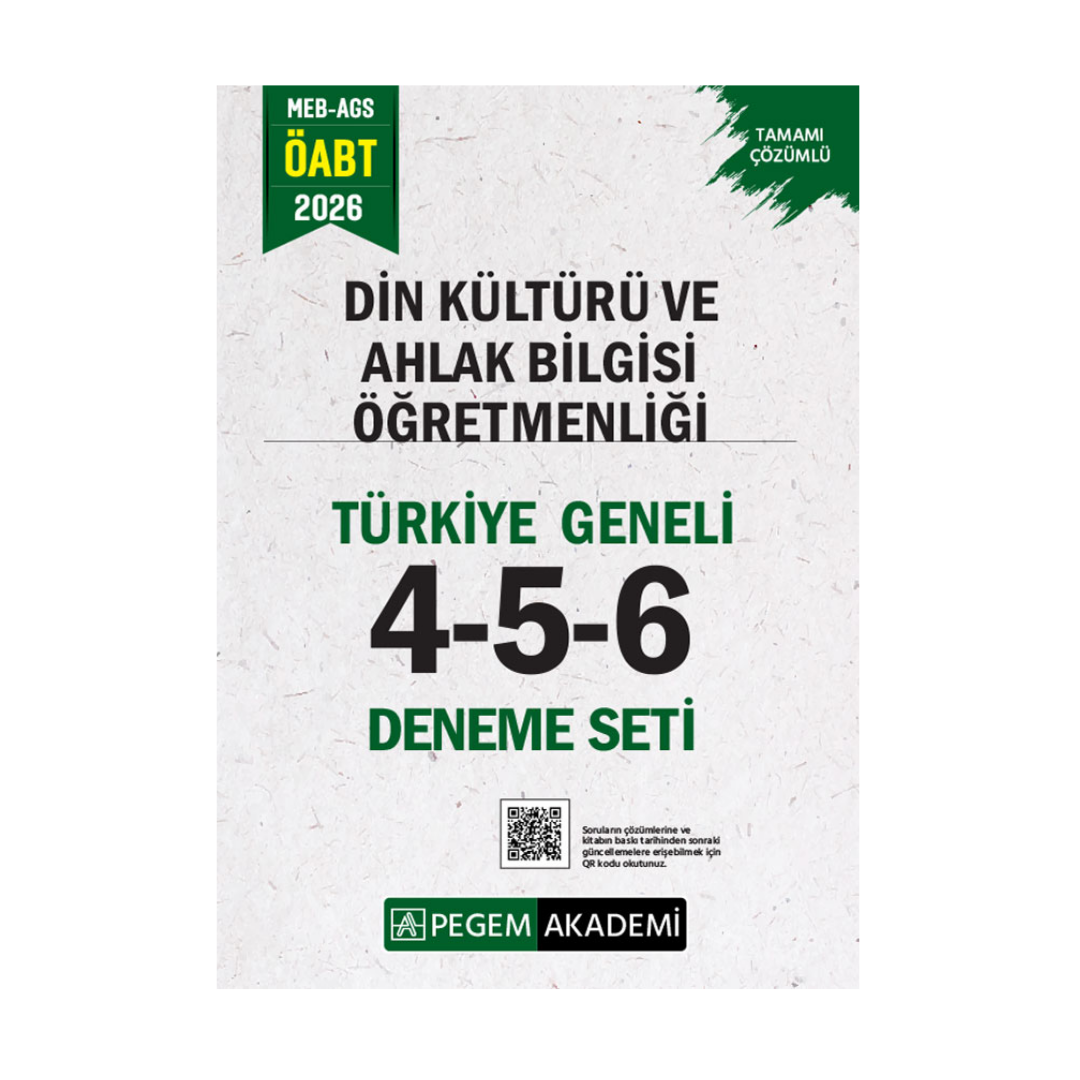 2026 MEB AGS ÖABT Din Kültürü ve Ahlak Bilgisi Öğretmenliği Tamamı Çözümlü Türkiye Geneli 4-5-6 (3'lü Deneme Seti) Pegem Yayınları