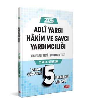 Data Yayınları 2025 Adli Yargı Hakim ve Savcı Yardımcılığı Adli Yargı - Avukatlık Testi (2. ve 3. Oturum) Tamamı Çözümlü 5 Deneme Sınavı