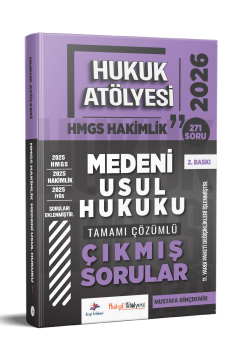 Dizgi Kitap 2026 Hukuk Atölyesi Hakimlik HMGS Hukuk Mesleklerine Giriş Sınavı Medeni Usul Hukuku Tamamı Çözümlü Çıkmış Sorular Mustafa Dinçdemir 2. Baskı