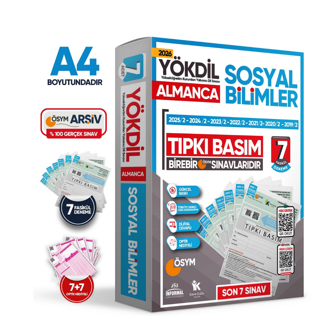 2026 YÖKDİL Almanca SOSYAL BİLİMLER ÖSYM Çıkmış Soru Tıpkı Basım 7li Deneme Paketi Türkiye Geneli İnformal Yayınları