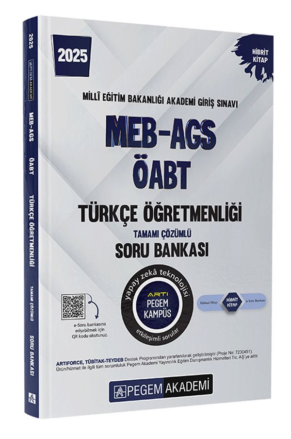 2025 MEB-AGS-ÖABT Türkçe Öğretmenliği Tamamı Çözümlü Soru Bankası Pegem Yayınları