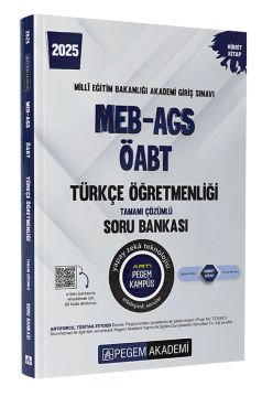 2025 MEB-AGS-ÖABT Türkçe Öğretmenliği Tamamı Çözümlü Soru Bankası Pegem Yayınları